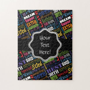 Fun 30th Birthday Party Personalised Monogram Jigsaw Puzzle