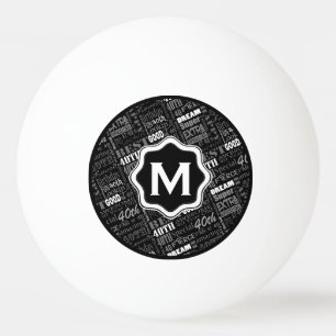 Fun 40th Birthday Party Personalised Monogram Ping Pong Ball