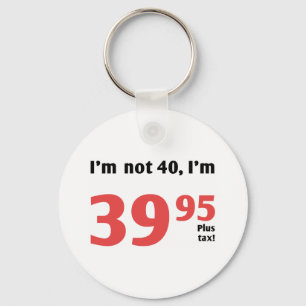 Fun 40th Birthday Plus Tax Key Ring