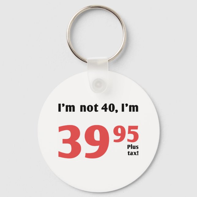Fun 40th Birthday Plus Tax Key Ring (Front)
