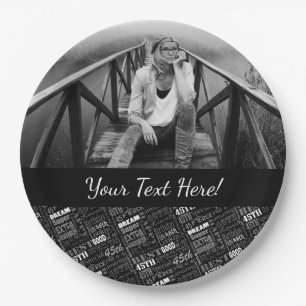 Fun 45th Birthday Party Personalised Monogram Paper Plate