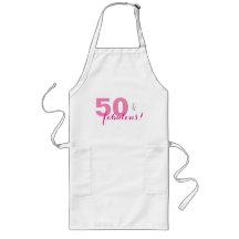 Fun, 50 & Fabulous! Apron with Hot Pink Lettering