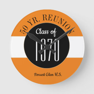 Fun! 50 year class reunion  round clock