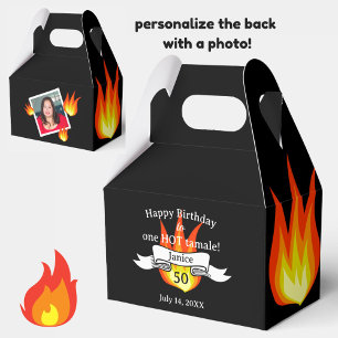 Fun 50th Birthday "Hot Tamale" Personalised Photo Favour Box
