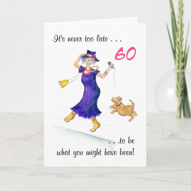 Fun 60th Birthday Card for a Woman (Front)