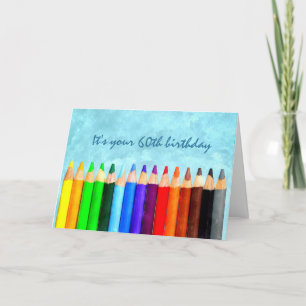 Fun 60th or Any Age Artsy Birthday Greeting Card