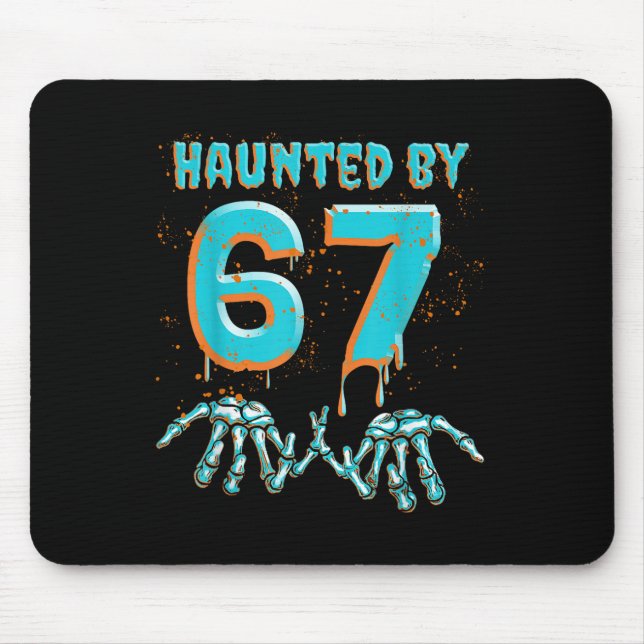 Fun 67 Meme Halloween Skeleton Hand Haunted  Mouse Mat (Front)
