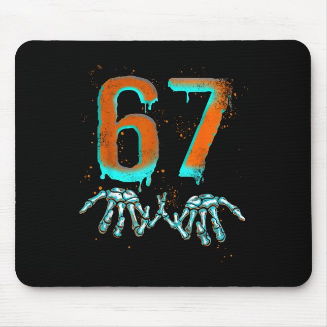 Fun 67 Meme Halloween Skeleton  Mouse Mat (Front)
