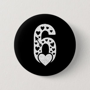 Fun 67 Number 6-7 6 7 Matching Valentine Six Seven 6 Cm Round Badge