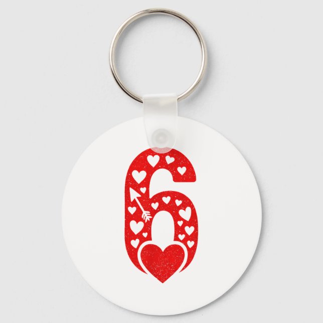 Fun 67 Number 6-7 6 7 Matching Valentine Six Seven Key Ring (Front)