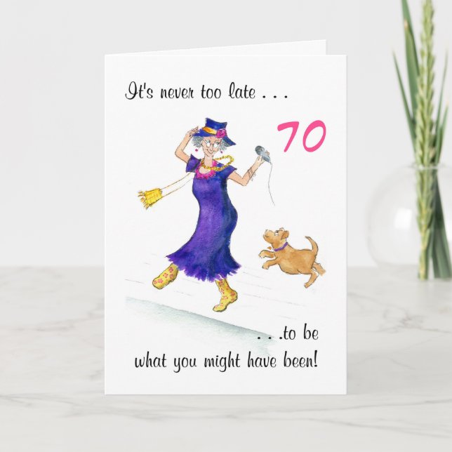 Fun 70th Birthday Card for a Woman (Front)