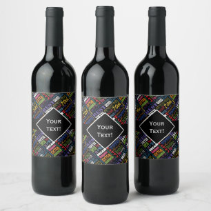 Fun 70th Birthday Party Personalized Monogram Wine Label