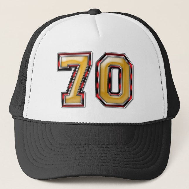  Fun 70th Birthday Party Trucker Hat (Front)