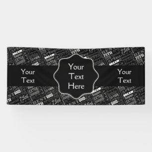 Fun 75th Birthday Party Personalised Monogram Banner