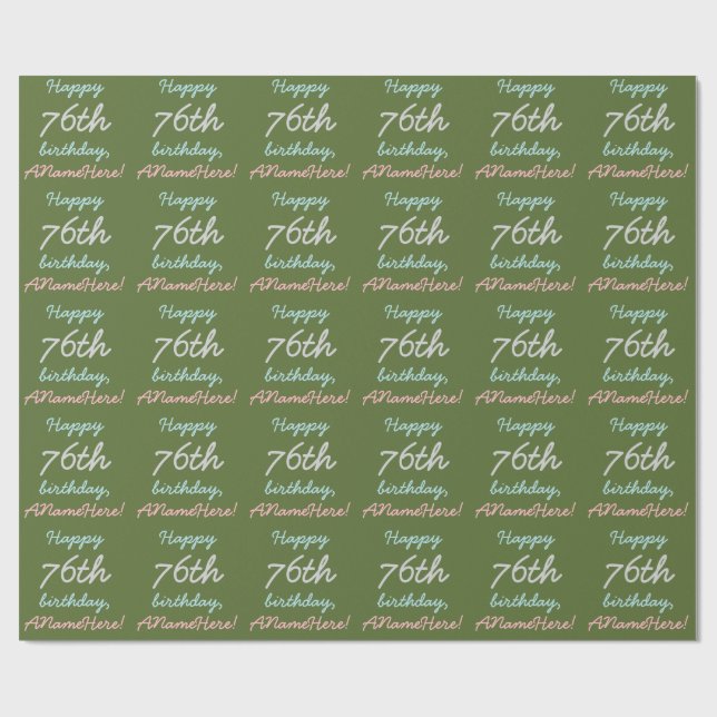 Fun 76th Birthday Wrapping Paper (Flat)