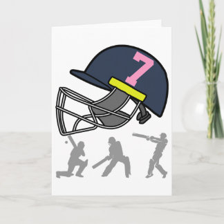 Fun 7th Birthday Cricket Player Boys Kids 7 Year O Card