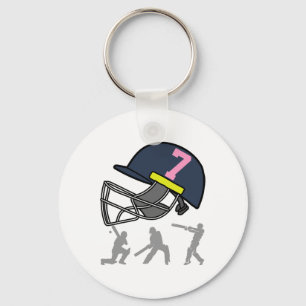 Fun 7th Birthday Cricket Player Boys Kids 7 Year O Key Ring