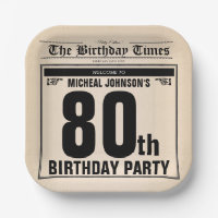 Fun 80th Birthday Old Newspaper Vintage Custom