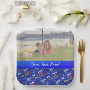 Fun 80th Birthday Party Personalized Monogram Paper Plate