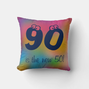 Fun 90th Birthday Saying Reversible Cushion