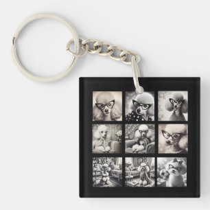 Fun 9 Photo Collage Pictures Key Ring