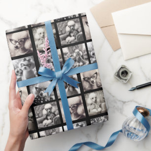 Fun 9 Photo Collage Pictures Wrapping Paper