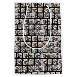 Fun 9 Photo Collage Pictures Wrapping Paper Medium Gift Bag