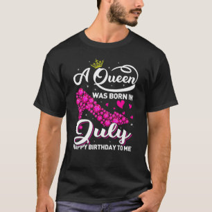 Fun A Queen Was Born In July Women Girls High Heel T-Shirt