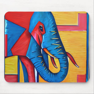 Fun Abstract Artsy Little Elephant Mouse Mat