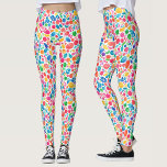 Fun Abstract Colourful Rainbow Polka Dot Watercolo Leggings<br><div class="desc">These trendy leggings feature a vibrant abstract watercolor pattern with playful polka dots and geometric circles in rainbow colours like blue, magenta, yellow, green, and purple. Perfect for those who love creative, fun styles, these leggings are ideal for sports, running, yoga, or everyday wear. Whether you're hitting the gym or...</div>