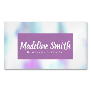 Fun Abstract Homemade Cake Bakery Magnetic Business Card