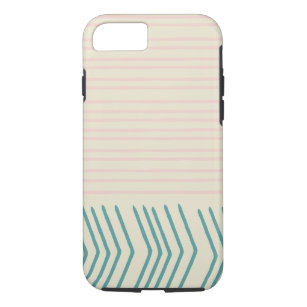 Fun Abstract Line Drawing in Teal and Pastel Pink Case-Mate iPhone Case