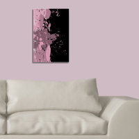 Fun Abstract Pink & Black Paint Splatter