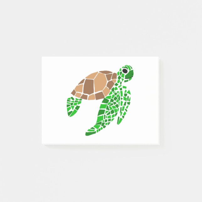 Fun Abstract Sea Turtle Post-it Notes (Front)