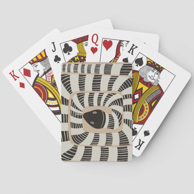 Fun Abstract Striped Banded Snake | Snake Lovers Playing Cards (Back)
