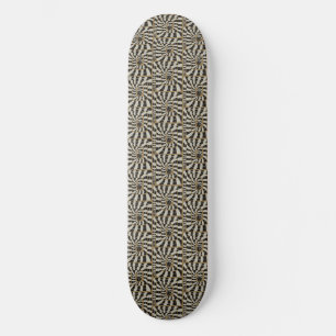 Fun Abstract Striped Snake in Brown Neutral Tones Skateboard