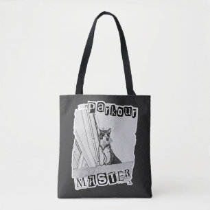Fun Active Parkour Master Punk Kitty Design Tote Bag