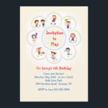 Fun Activities Invitation<br><div class="desc">A child's invitation to play in celebration of a friend's birthday. Well-suited for boys or girls. The card is easy to customise with your wording, font, font colour, paper shape options and choice of six paper types. Not exactly what you're looking for? All our products can be custom designed to...</div>