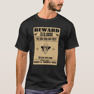 Fun ADD YOUR FACE, TEXT cowboy wanted poster T-Shirt