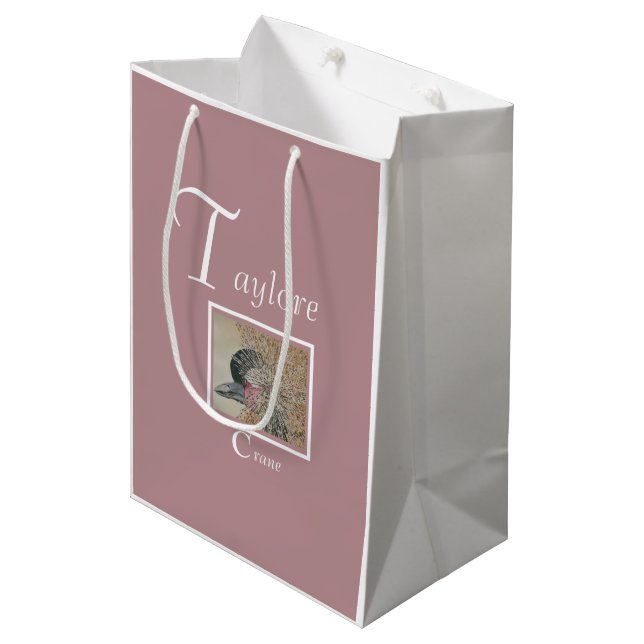 Fun African Crane Medium Gift Bag (Front Angled)