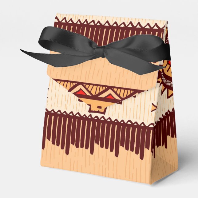 Fun African Tribal pattern party favour box (Front Side)