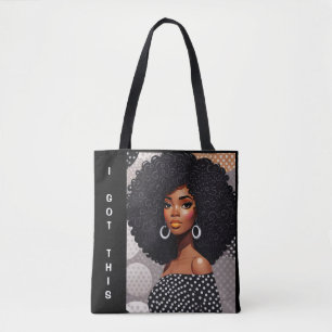 fun Afro Girl empowerment tote Bag
