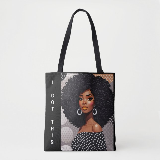 fun Afro Girl empowerment tote Bag (Front)