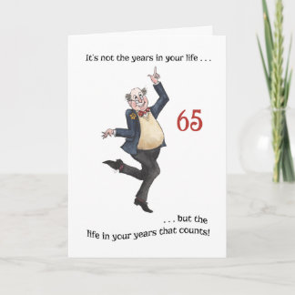 Fun Age-specific 65th Birthday Card for a Man