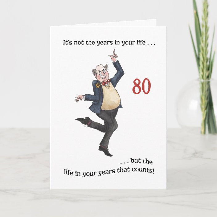 Fun Age-specific 80th Birthday Card for a Man | Zazzle.co.uk