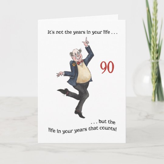 Fun Age-specific 90th Birthday Card for a Man | Zazzle.co.uk