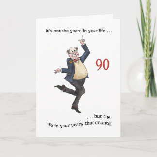 Fun Age-specific 90th Birthday Card for a Man