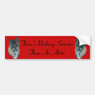 fun akita slogan with picture of dog bumper sticker
