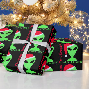 Fun Alien Santa Geek Humour LGM Christmas Wrapping Paper