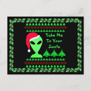 Fun Alien Santa Geek Humour LGM Unique Holiday
